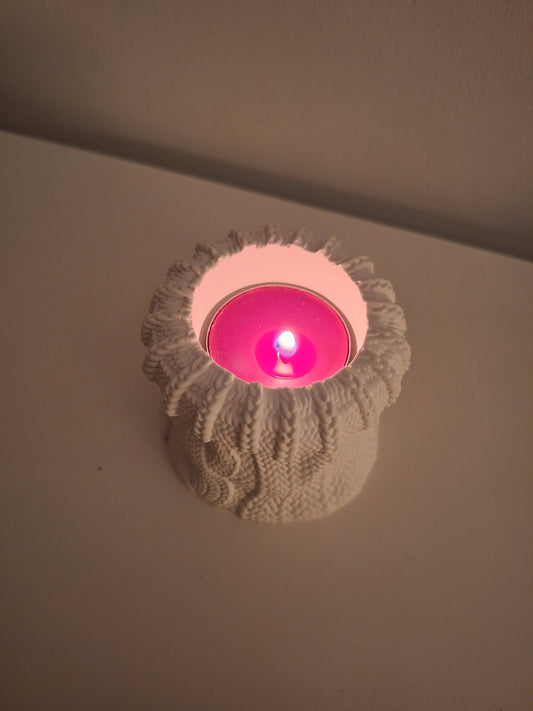 Teelichthalter Strickmuster