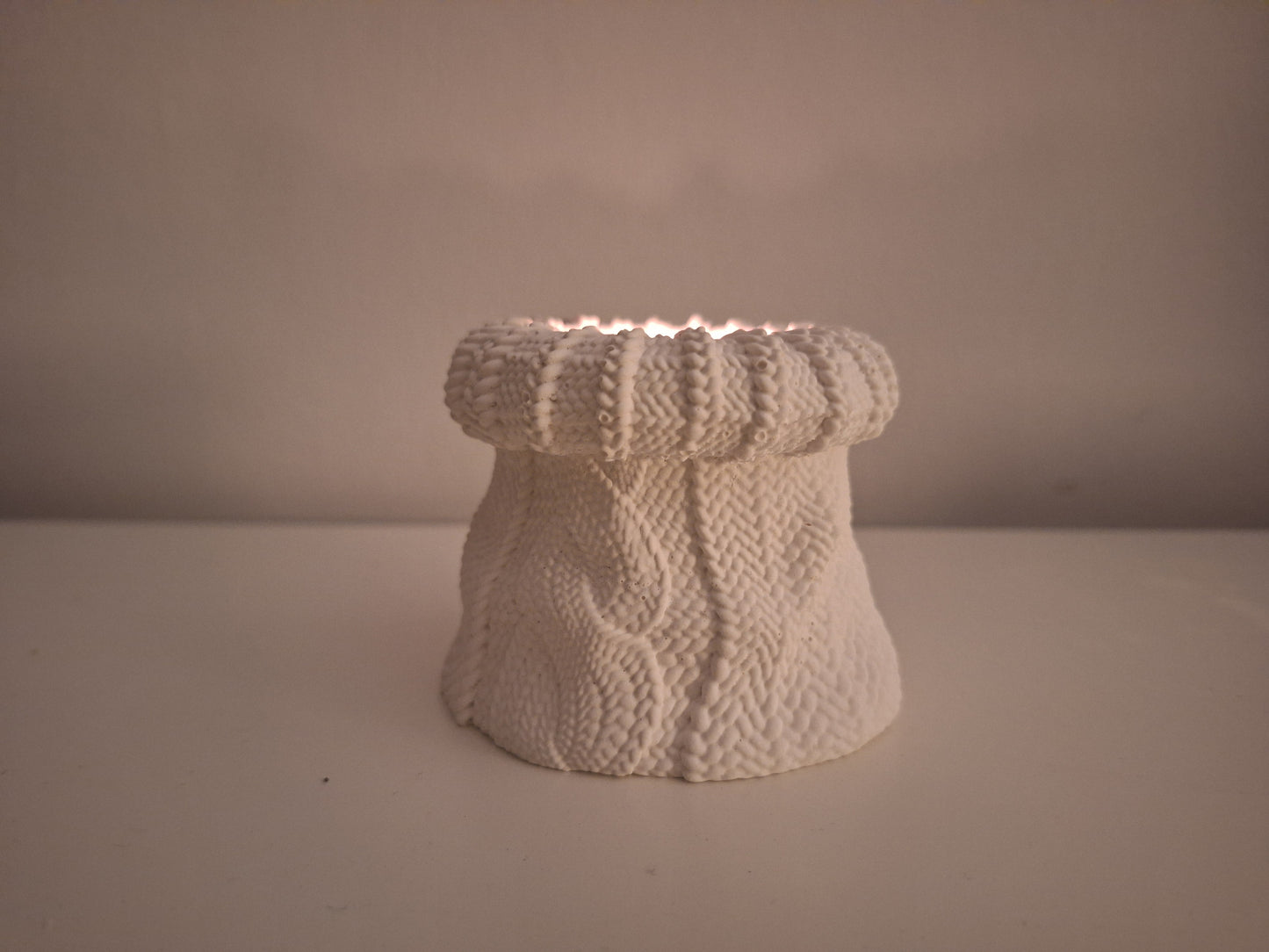Teelichthalter Strickmuster