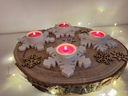 Schneeflocken Teelichthalter