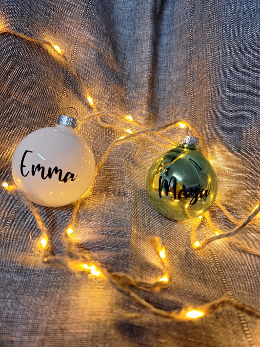 personalisierte Weihnachtskugeln