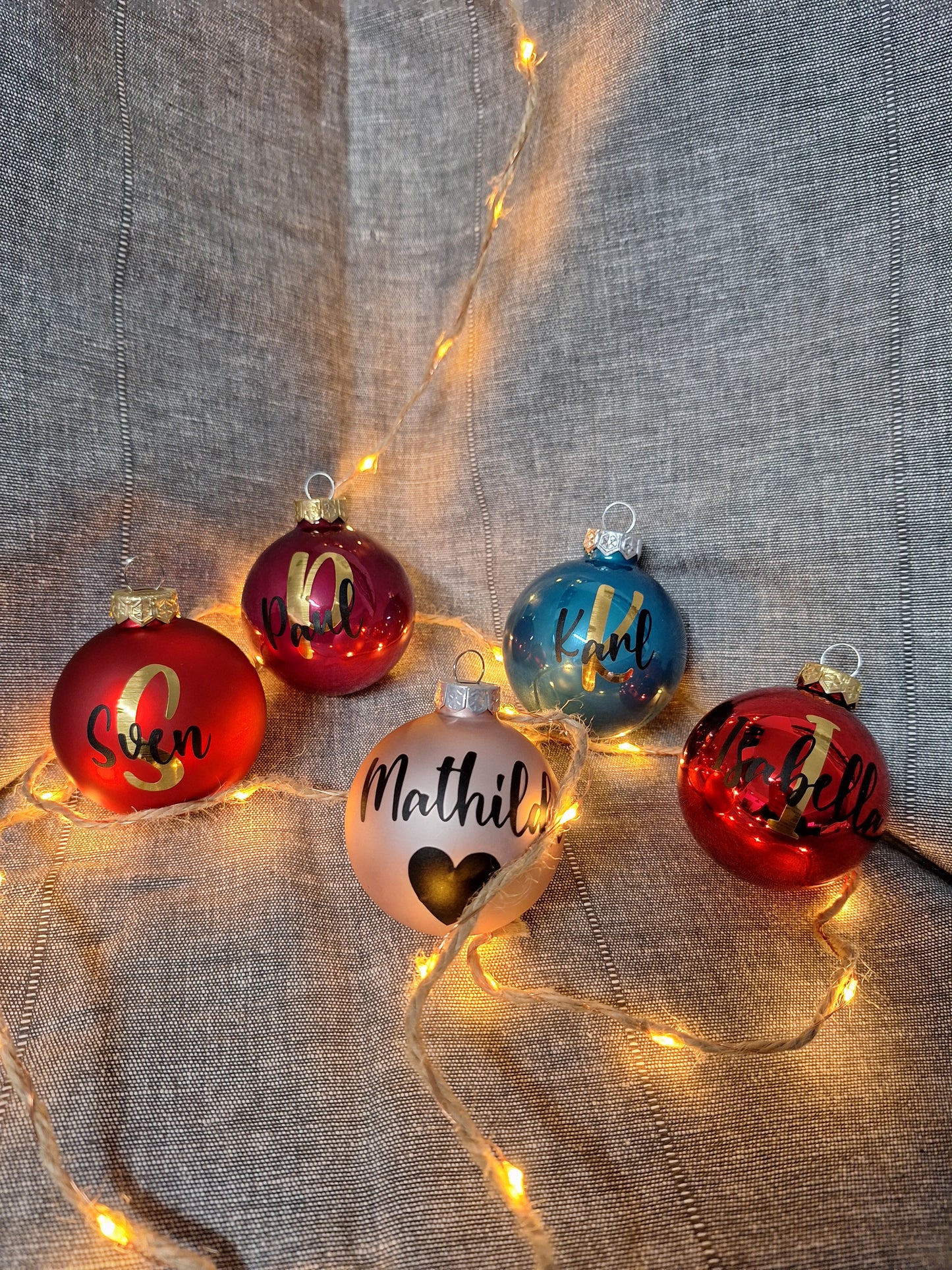 personalisierte Weihnachtskugeln