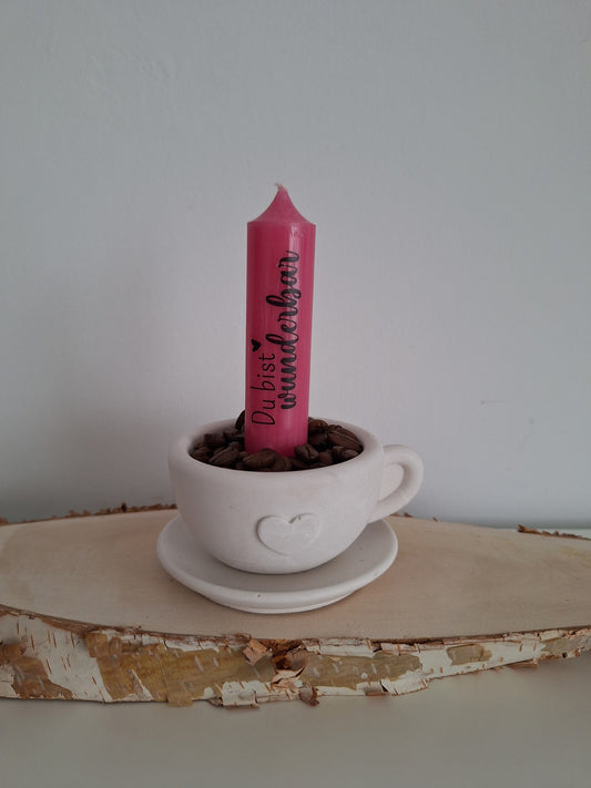 Kaffeetasse mit Kerze / Tischdeko