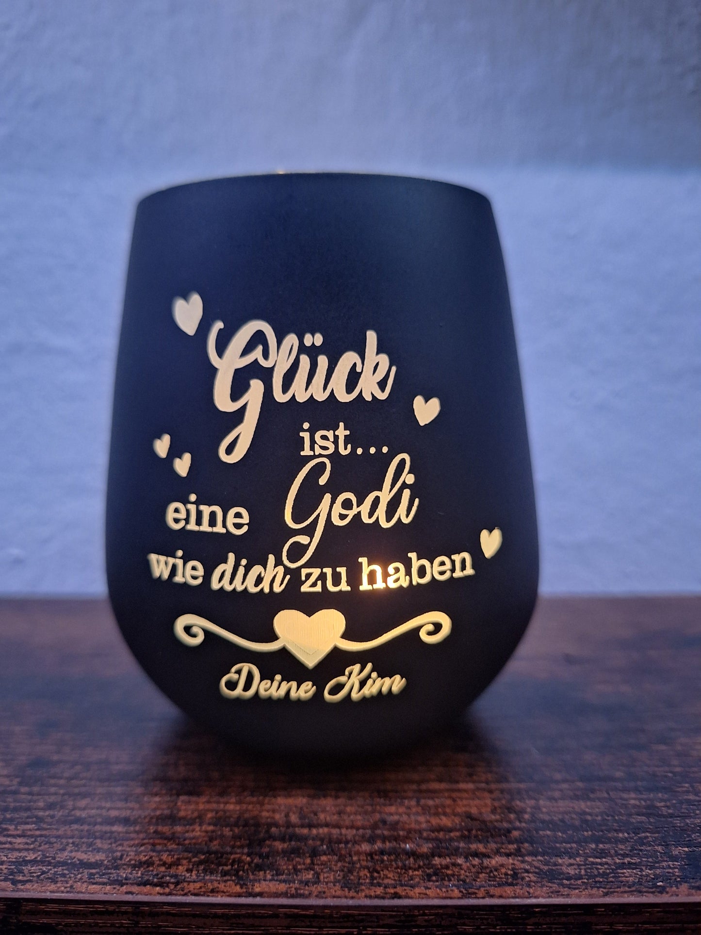 Trinkglas / Dekoglas mit Gravur/ Windlicht