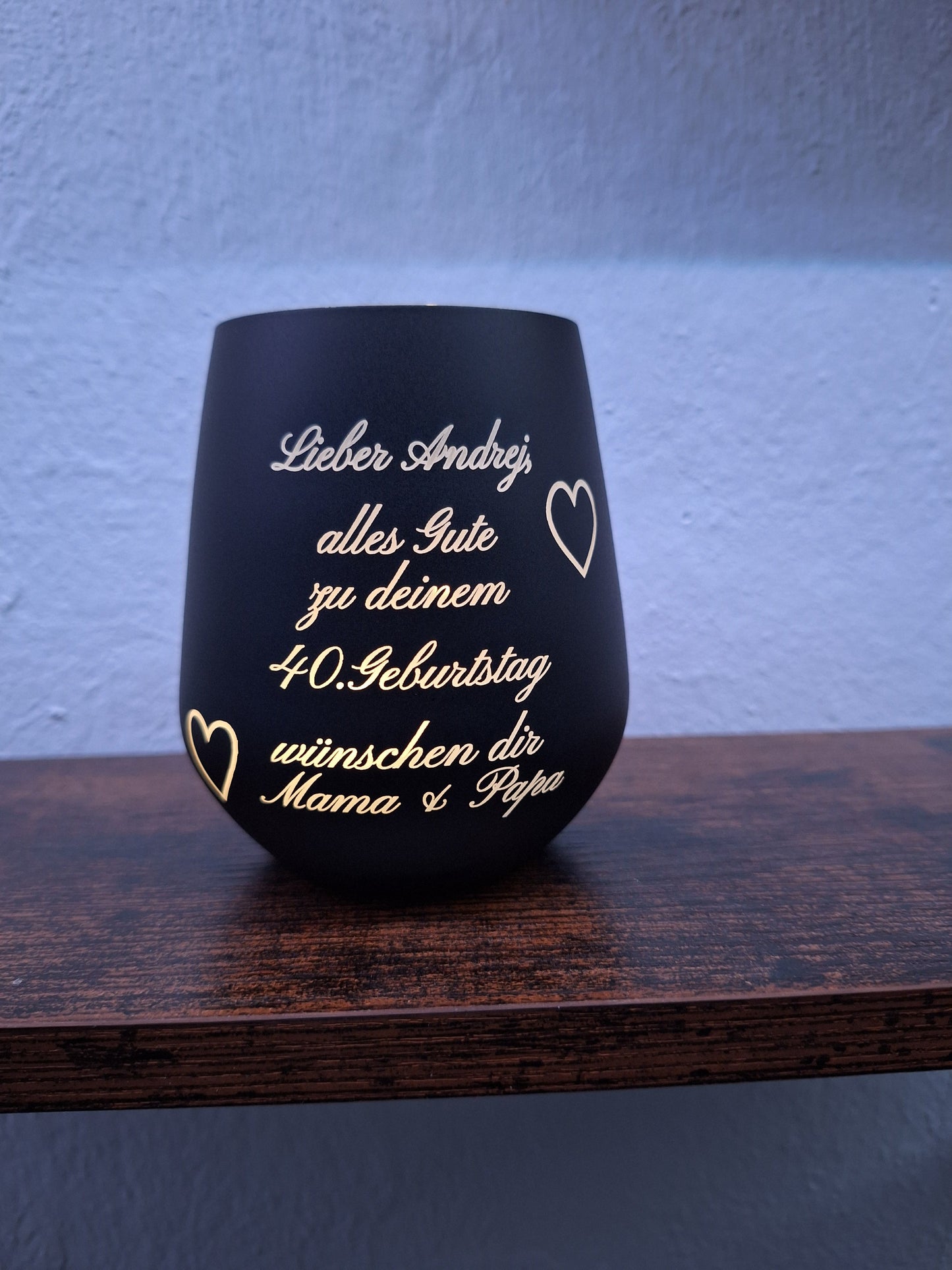 Trinkglas / Dekoglas mit Gravur/ Windlicht