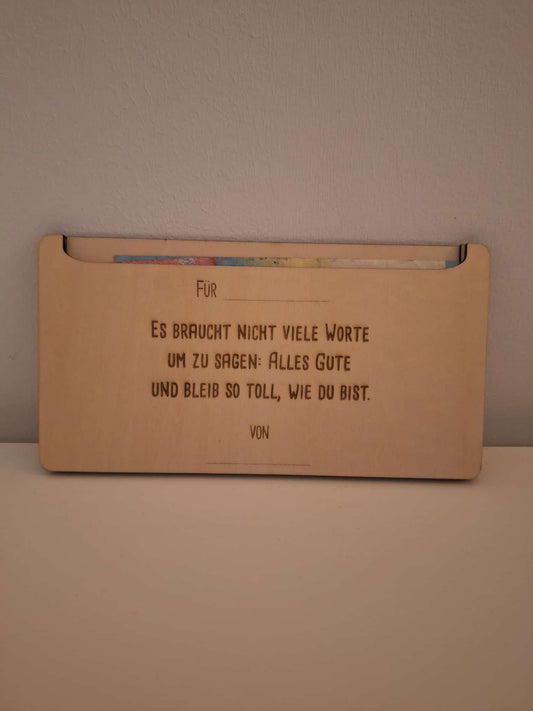 Holzkuvert / Geldgeschenk