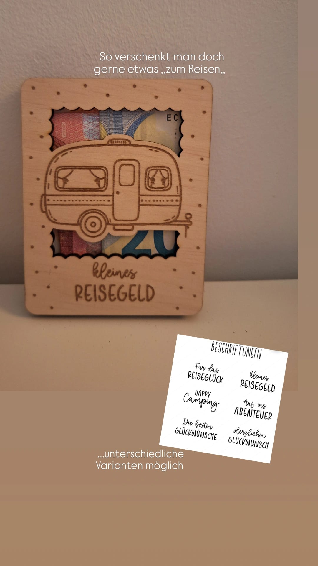 Geldgeschenk/ Reisegeld