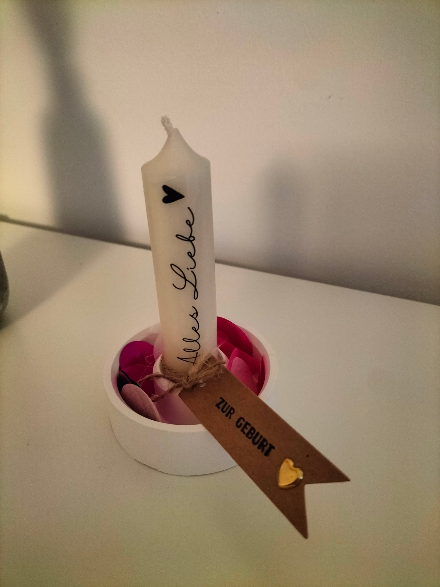 Kerze mit Kerzenhalter