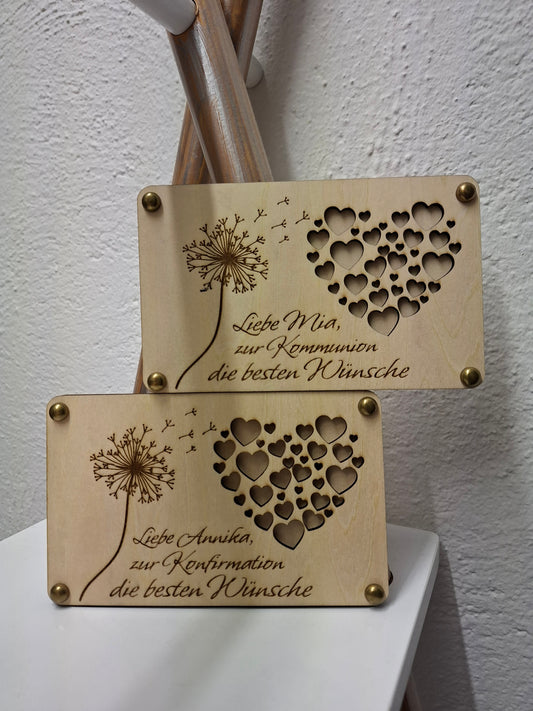 Kommunion/ Konfirmation/ Holzkuvert