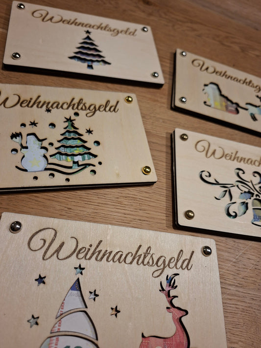 Geldgeschenk/ Holzkuvert/ Weihnachten