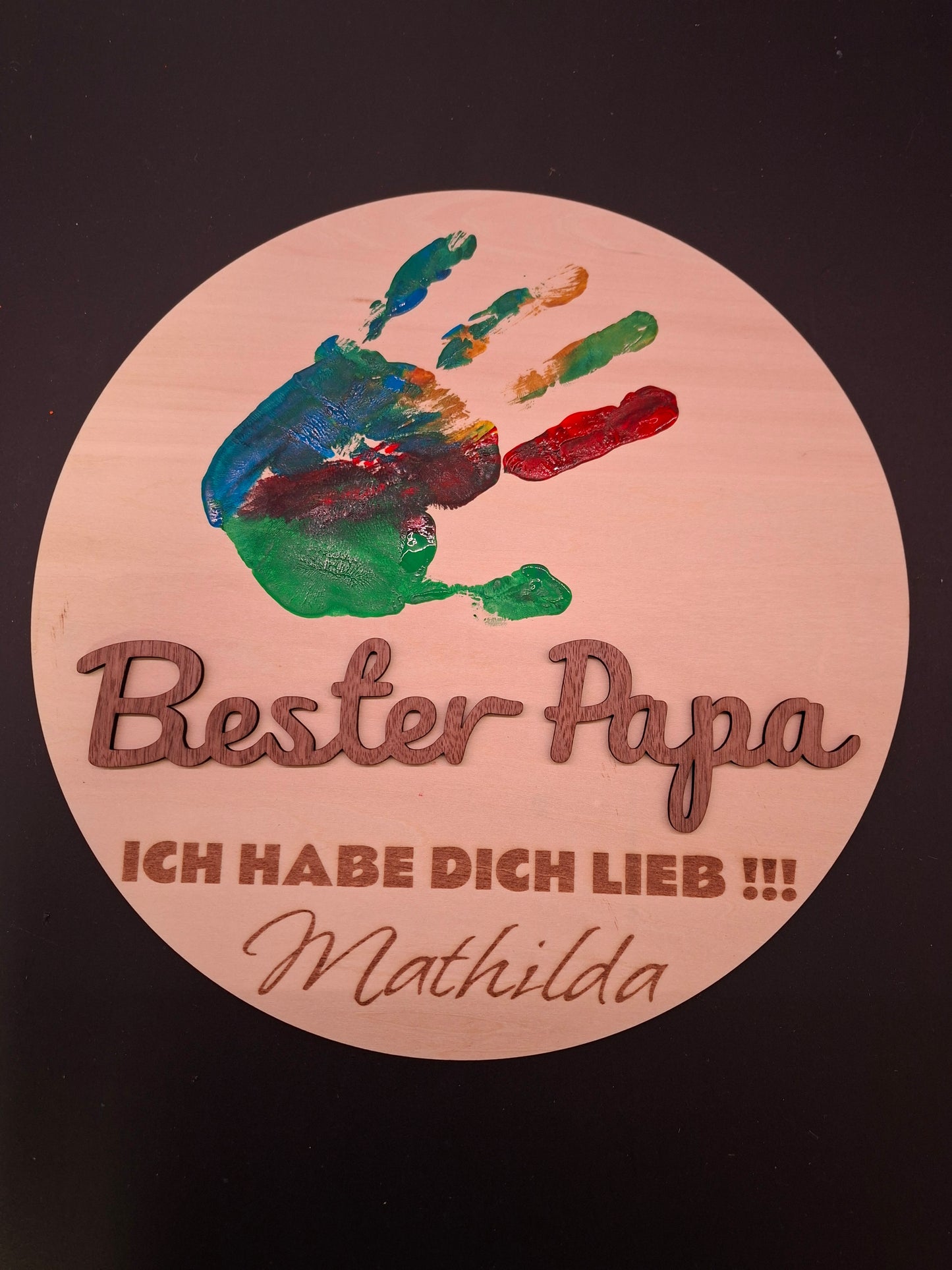 Vatertagsgeschenk / Handabdruck personalisiert