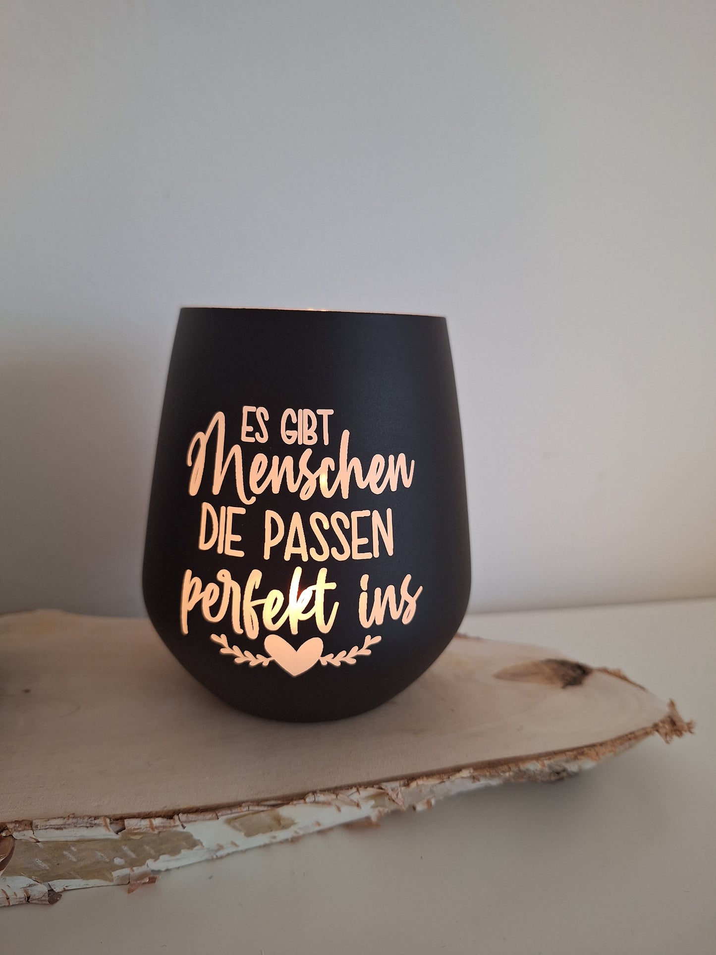 Trinkglas schwarz oder weis / Windlicht