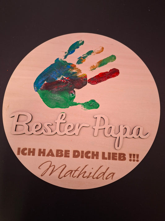 Vatertagsgeschenk / Handabdruck personalisiert