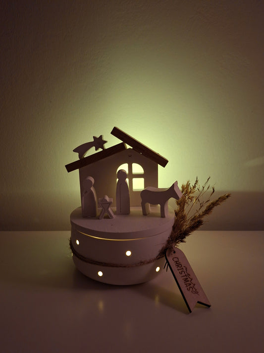 Weihnachtskrippe Lichterdose