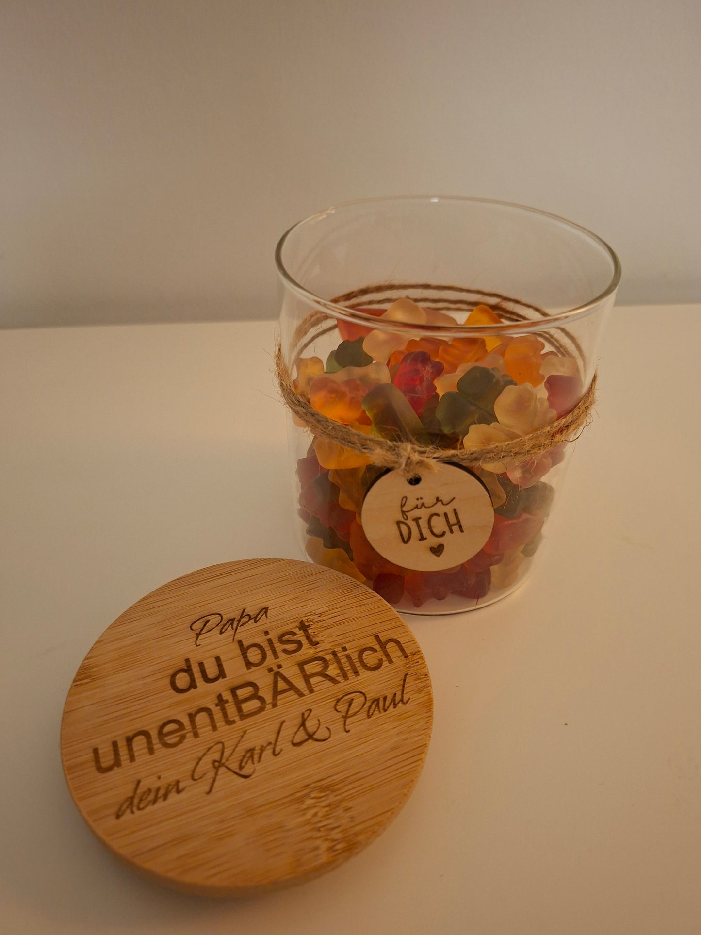 Naschglas / unentBÄRlich Papa / Vatertag/ Patenonkel