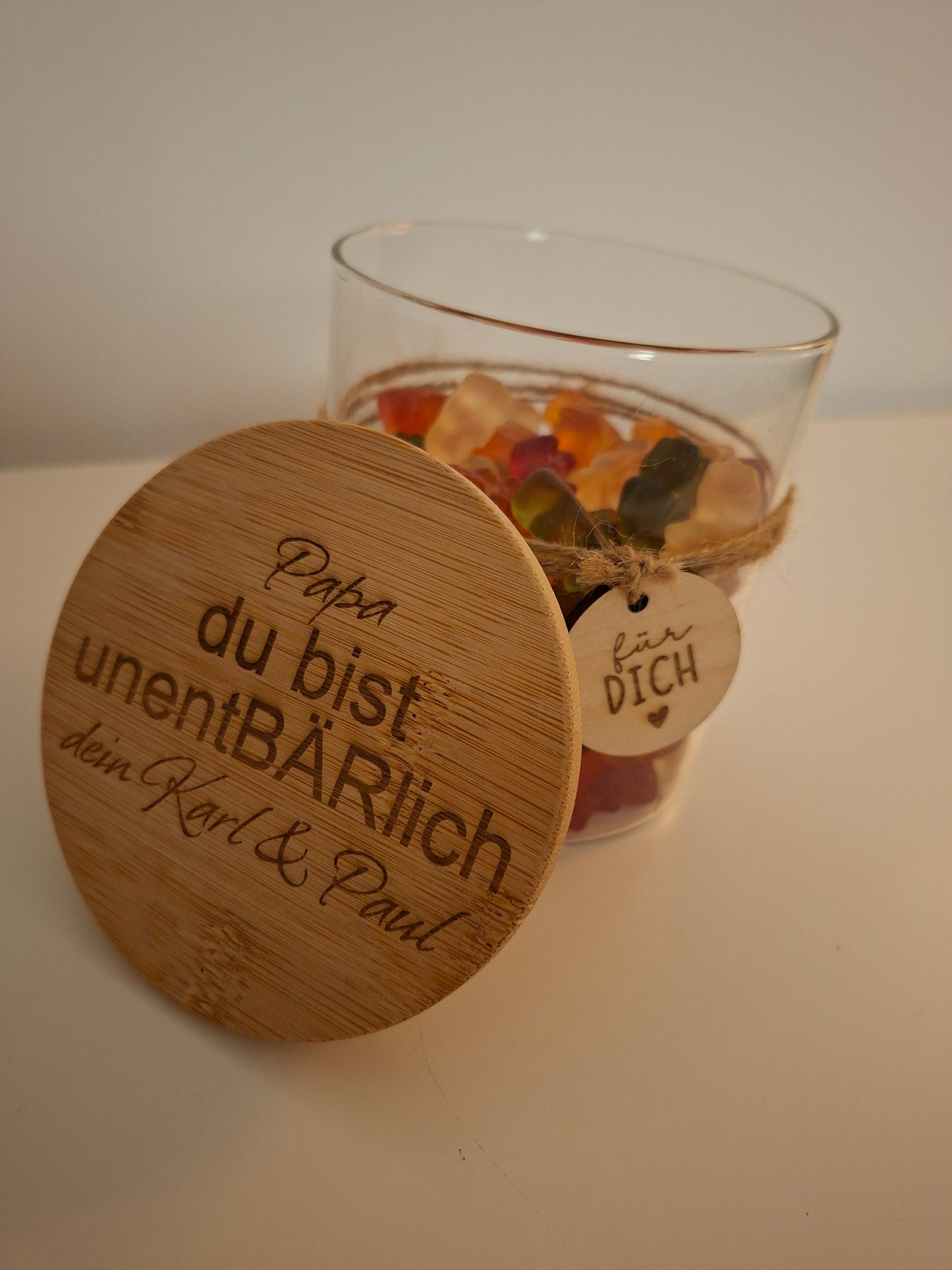 Naschglas / unentBÄRlich Papa / Vatertag/ Patenonkel