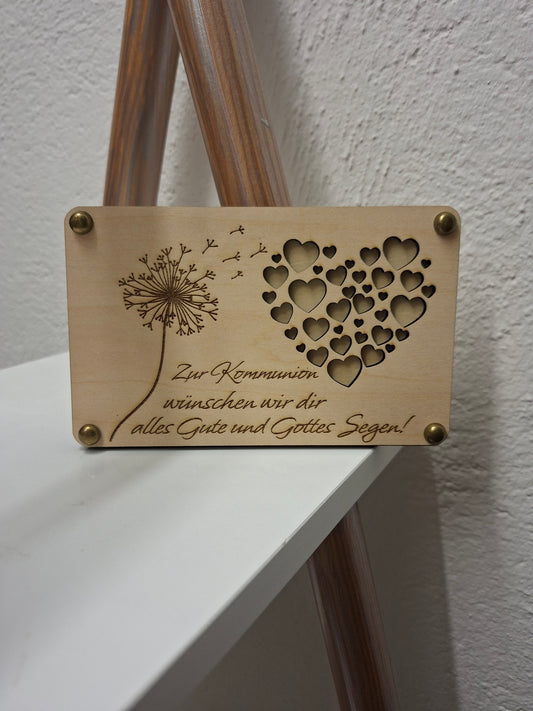 Kommunion/ Konfirmation/ Holzkuvert