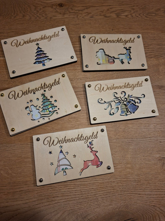 Geldgeschenk/ Holzkuvert/ Weihnachten